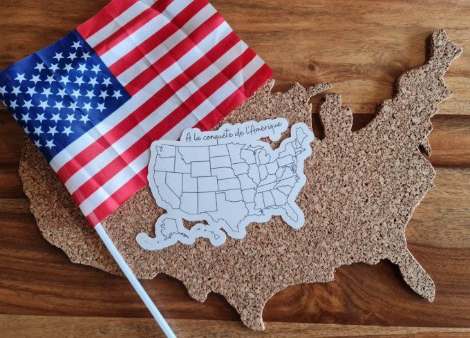 Sticker à colorier carte des USA