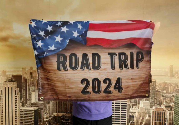 Drapeau pour photo Road Trip 2024