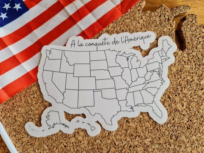 Sticker à colorier carte des USA